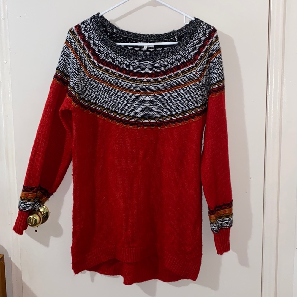 Small Red Patterned Sweater